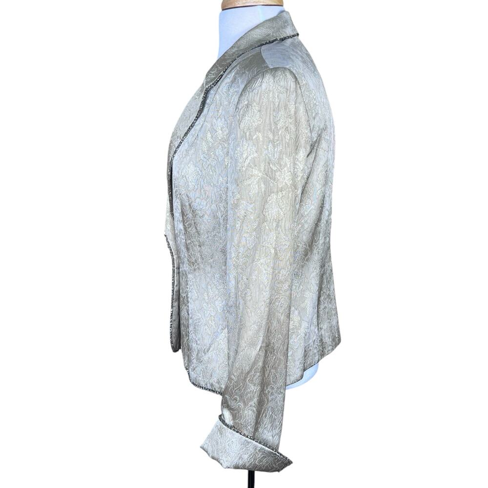 Cache’ Women’s Champagne Color Jacket w/Gold Metallic Thread & Bronze Beads Med - Picture 10 of 13